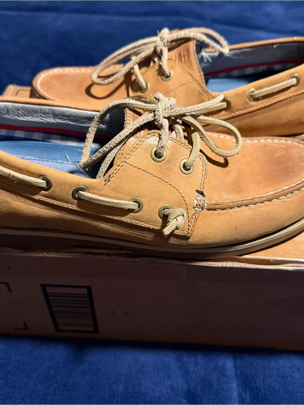 Tommy Hilfiger Men’s Tan Suede Lace-Up Boat Shoes